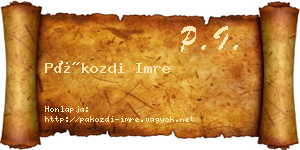 Pákozdi Imre névjegykártya